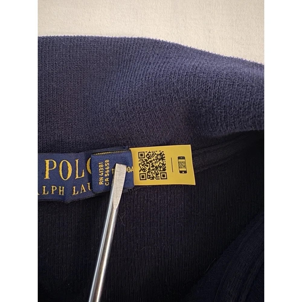 Polo Ralpj Lauren 1/4 Zip Sweater Men's Size Large Blue Long Sleeve Pullover